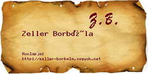 Zeller Borbála névjegykártya